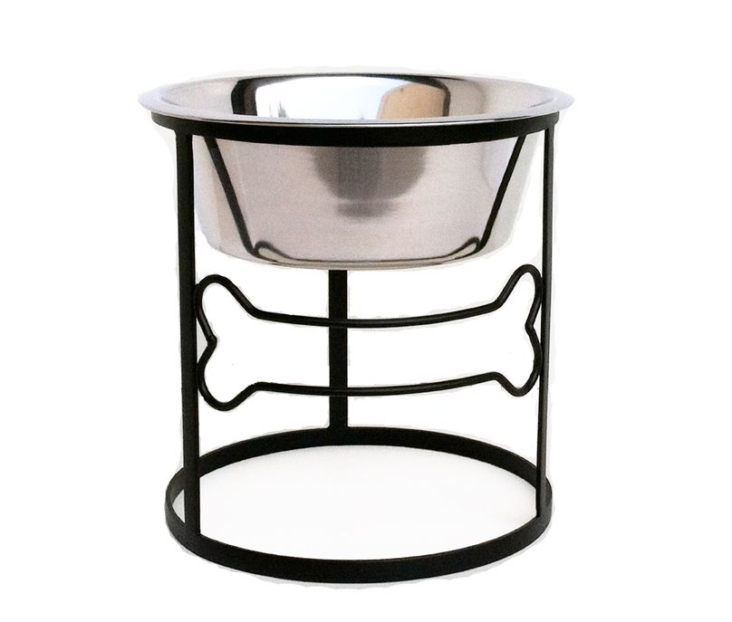 Large elevated circle bone dog feeding dish